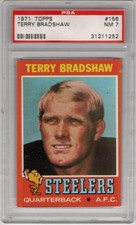 1971 Topps Football Terry Bradshaw #156 - Rookie - PSA 7