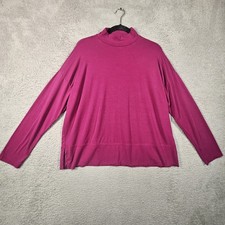 Eileen Fisher Mock Neck Tunic Top Womens M Pink LS Capsule Luxury Stretch Casual