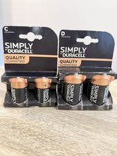 Duracell Simply C & D Alkaline Batteries 4 Pack 1.5V LR14 LR20 12/2027