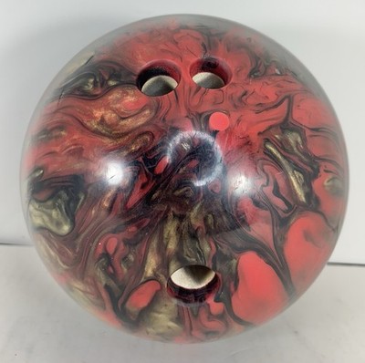 Brunswick T-Zone 15lb Bowling Ball Red Black Gold Drilled Spare
