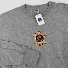 NEW Russell Athletic Arizona State Sun Devils Long Sleeve Shirt Gray Mens XL Y2K