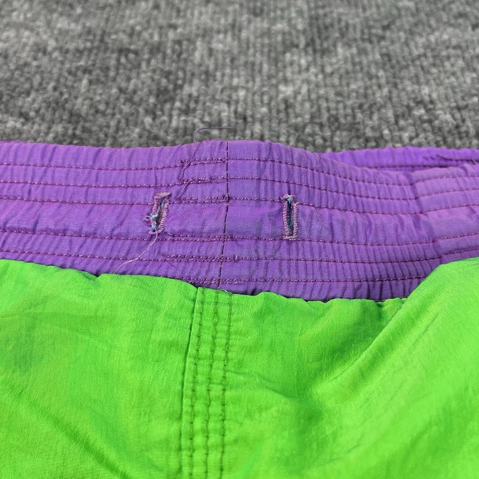 Винтажные мужские плавки OP Ocean Pacific большие неоново-зеленые фиолетовые 80-е 90-е США - Изображение 3 из 4