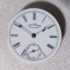 American Watch Co. Waltham Pocket Watch Movement Dial Complete Ticking 1888