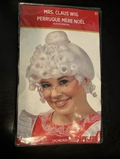 Mrs Claus Christmas Old Lady Costume Wig White Hair