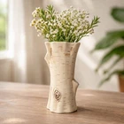 Red Wing Pottery USA 732 Birch Log Vase Rustic Woodland Decor Vintage