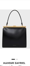 MANSUR GAVRIEL elegante borsa/borsa in pelle nera/fiamma $795+