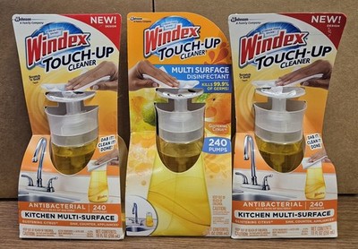 3 Windex Touch-Up Antibacterial Kitchen Multi-Surface Cleaner 10 Oz CITRUS