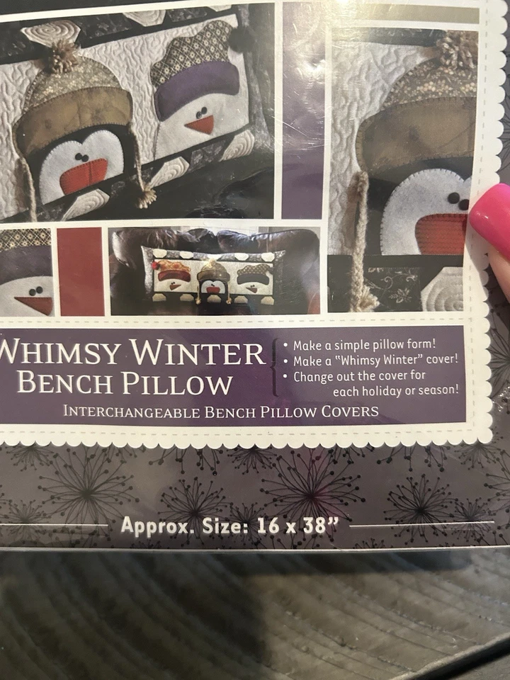 Kimberbell Whimsy Winter 16” X 38” Bench Pillow Pattern KD164 - Image 4 of 4