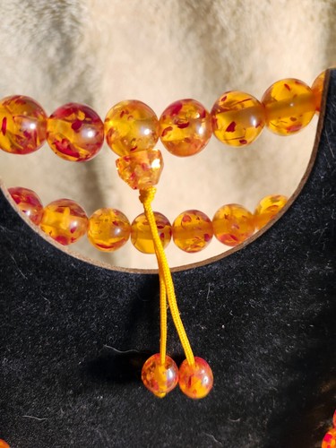 Amber beaded necklace 24" - Picture 9 of 9