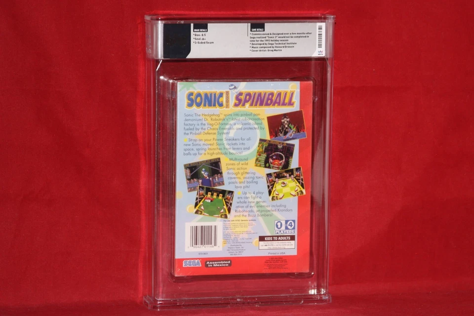 Sonic Spinball (Sega Genesis, 1993) Factory Sealed, WATA Graded 8.5 A+ - Image 3 of 3
