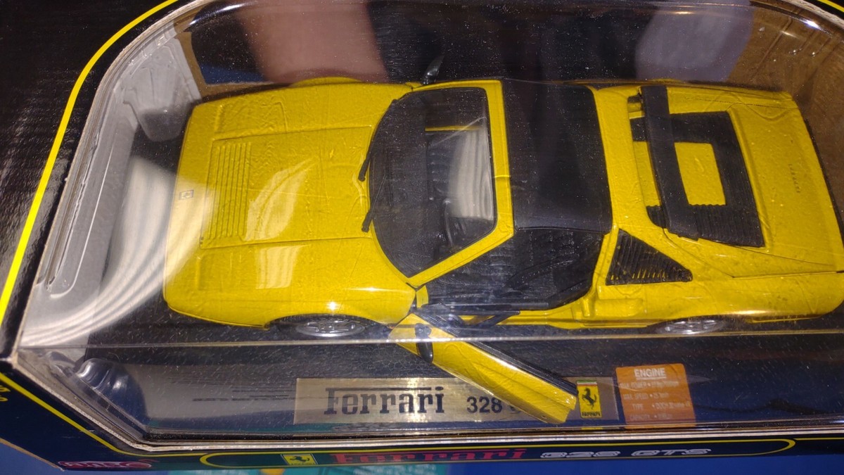 ANSON FERRARI 328 GTS Yellow 1:18 Scale Die-cast Metal model car