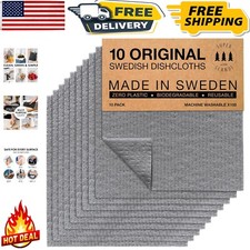 Stylish Grey 10-Pack of Reusable Cellulose Dish Cloths for Sustainable Cleaning