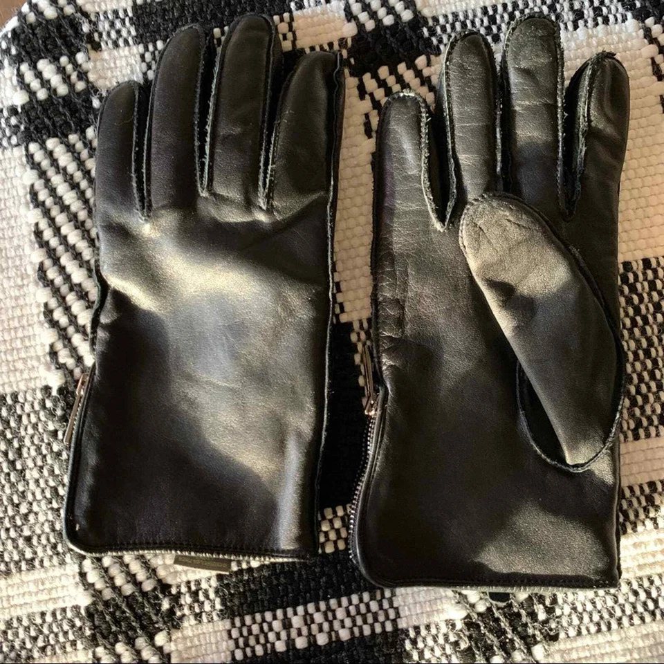 Kenneth Cole Reaction Men’s Black Leather Gloves-L - Image 2 of 4