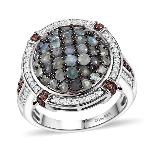 2.30ctw Premium Narsipatnam Alexandrite & Zircon Ring Rhodium Plated Size 6