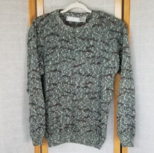 Men's 1990s Pattern Sweater Colorful Oversized Chunky Knit Size Large