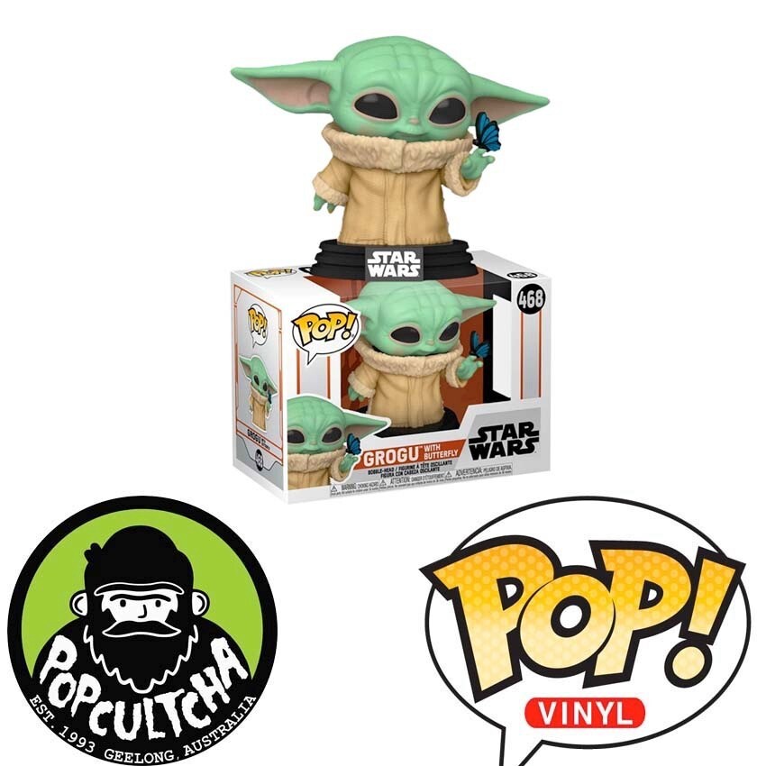 Star Wars: The Mandalorian - Grogu (The Child) With Butterfly Pop! Vinyl &Quot;New&Quot;