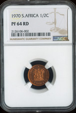 1970 South Africa Half Cent 1/2C Proof NGC PF64 RD Quality