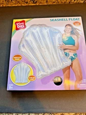 PlayDay 4' 3" Long Iridescent Seashell Swimming Pool Float (NIB)