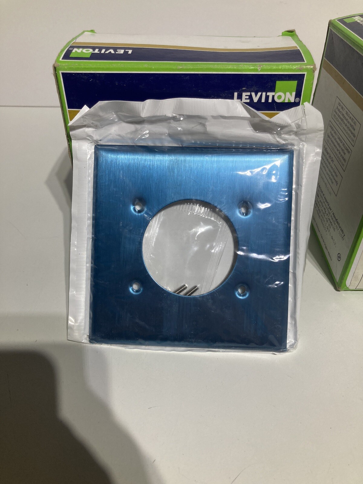 Leviton  84026 Stainless Steel Round 2-Gang Single Outlet Wa