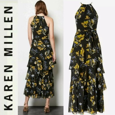 【Karen Millen】プリーツ 花柄 ケープ プランジネック マキシ s-l400.jpg
