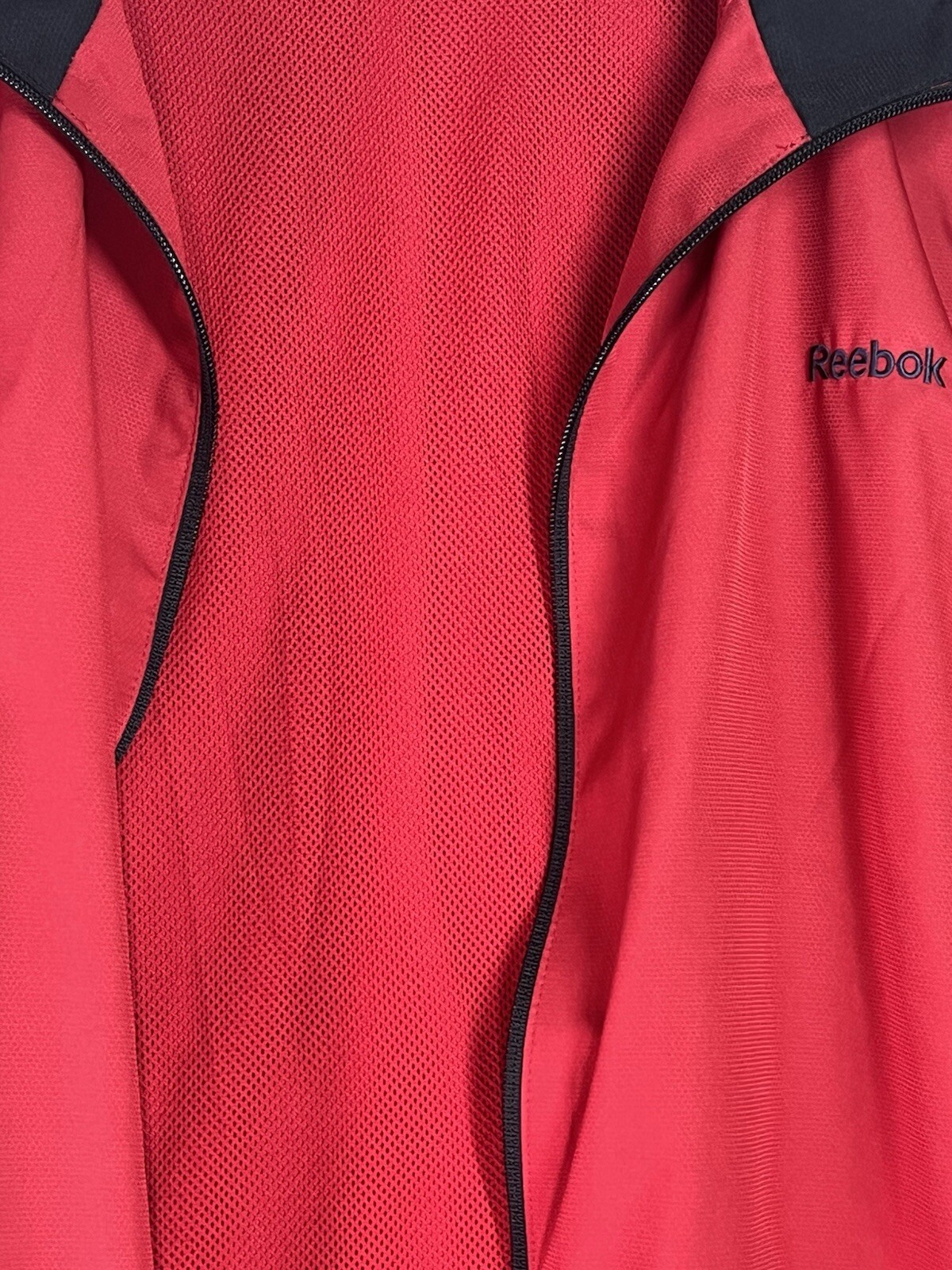 Reebok Jacket Mesh Lined Windbreaker Men's 2XLarge Red Full Zip 100% Polyester thumbnail 6