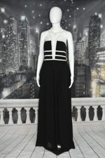 NWT Aidan - Aidan Mattox Black and Ivory Full Length Formal Gown Size 10