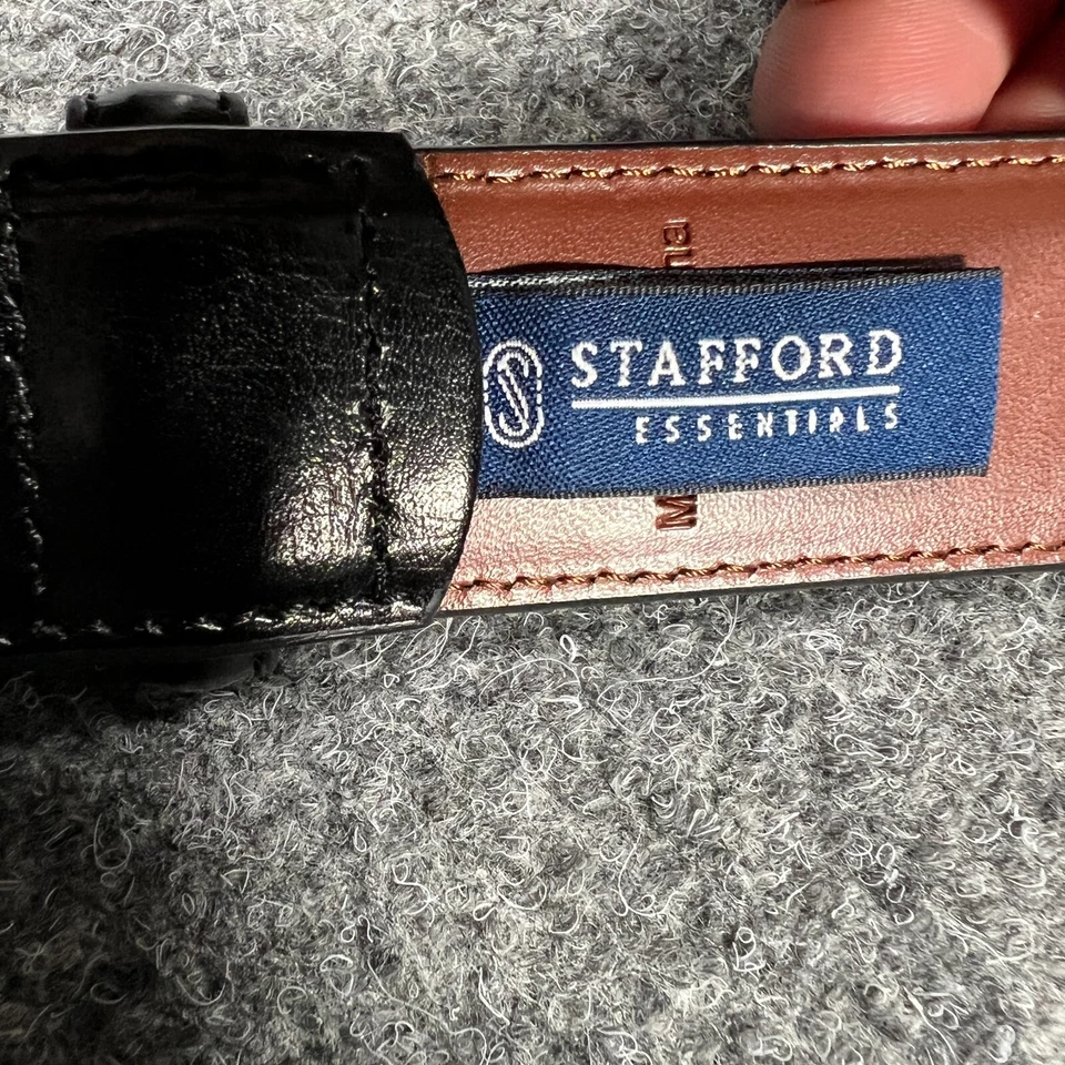 Traje de vestir informal Stafford cinturón de cuero negro para hombre 44 Foto 3 de 4