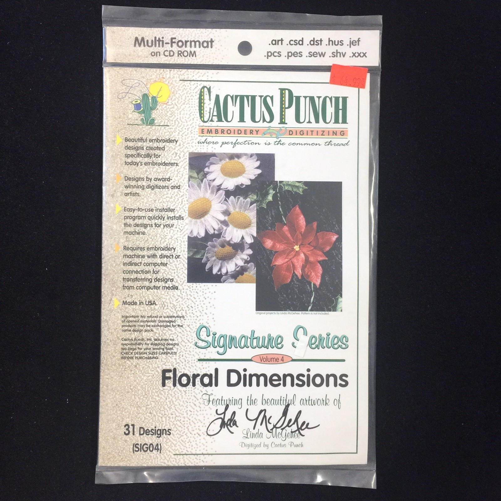 Floral Flower Dimensions Embroidery Designs Multi-format CD from Cactus Punch