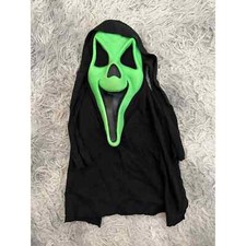 VINTAGE Scream Ghost Face Mask Fun World DIV Gen 1 90's Halloween Mask w/ Hood