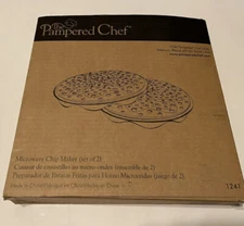 Pampered Chef Black Silicone 2pc Set Microwave Potato Chip Maker 1241 Snacks 