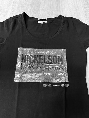 Nickelson T-Shirt Schwarz Pailletten Gr.M