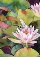 Waterlillies And Dragonfly Tree-Free Greetings Sympathy Card