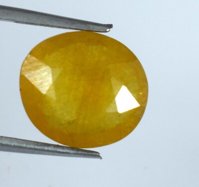 7,90 Ct/11 Mm Natürlicher Ceylon Gelber Saphir Ovaler Edelstein Zertifiziert