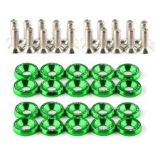 20PCS Green M6 Fender Bumper Washer Bolt Engine Bay Dress Up Kit Aluminum