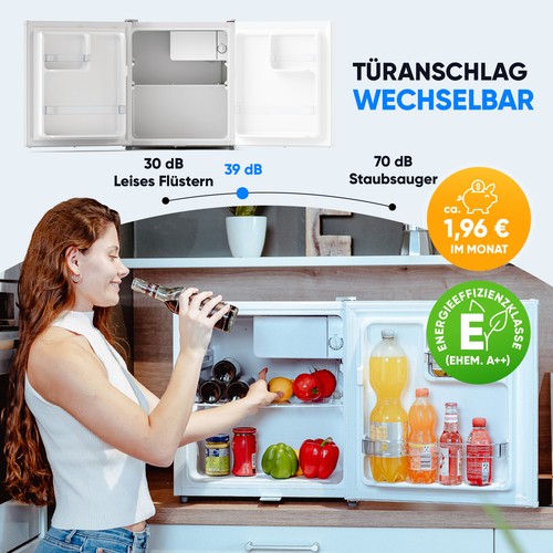 Minikühlschrank E 45L mit Schloss und Frostfach, leise - Mini Kühlschrank - Bild 8 von 9