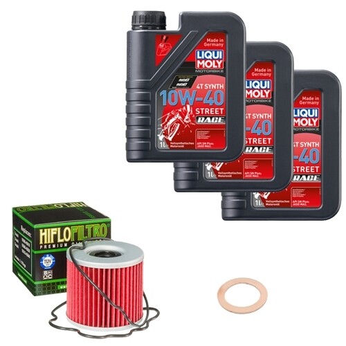 Hiflo ÖLfilter Set Liqui Moly 10W-40 Race 3L FüR Suzuki Gs 500 E GM51B Bj.1997-image