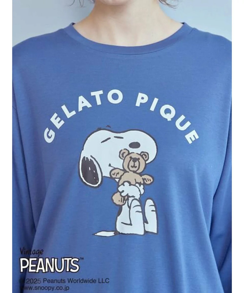 gelato pique SNOOPY×BEAR ブランケット ネイビー gelato pique × PEANUTS SNOOPY×BEAR Jacquard One-piece dress