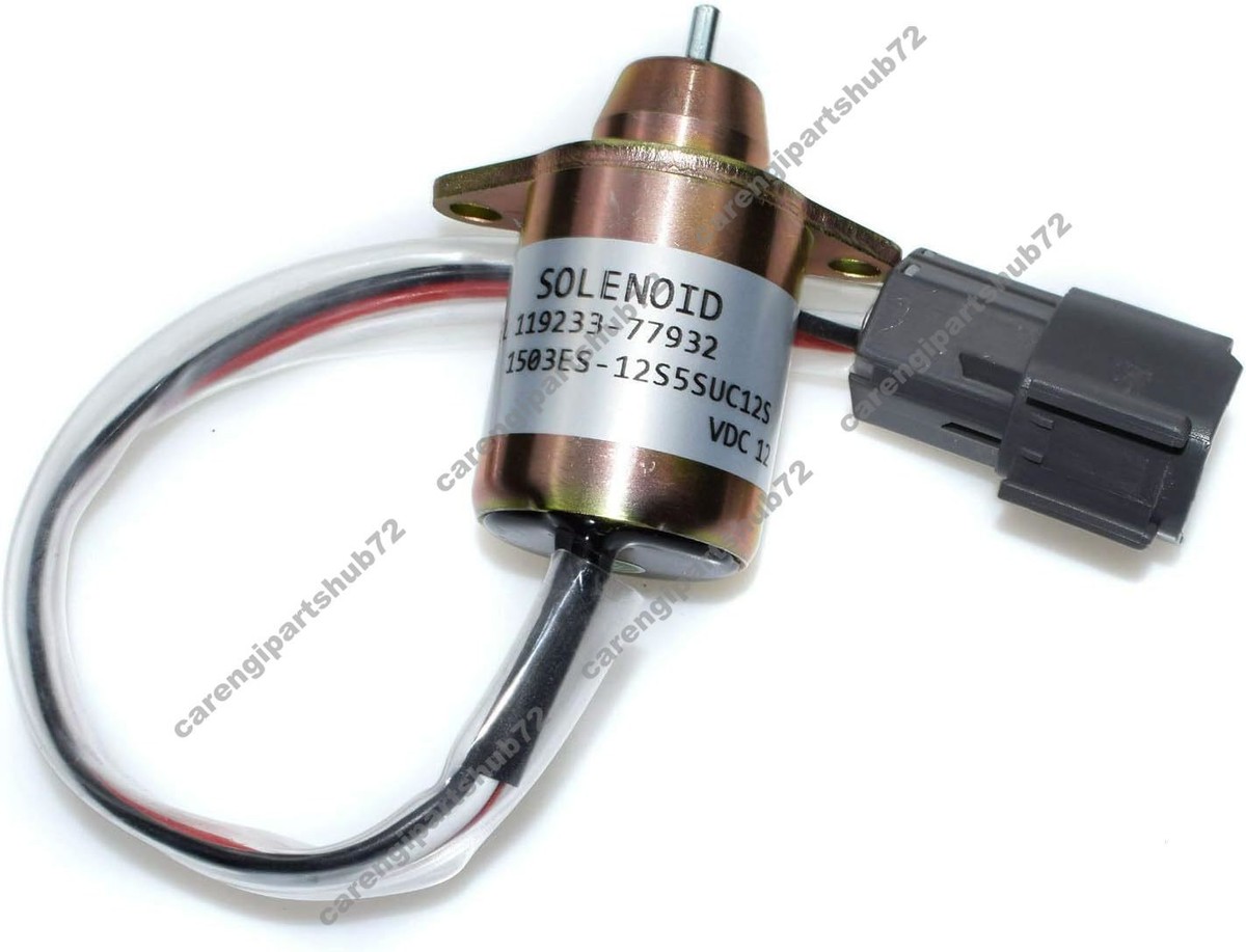 12V Fuel Shut Off Solenoid 119233-77932 for Yanmar Engine JD