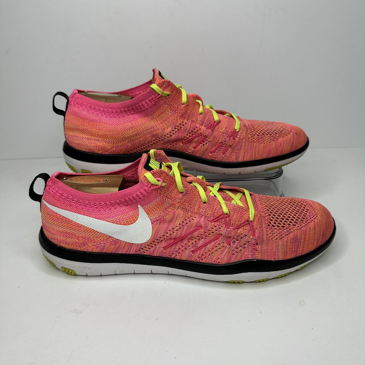 Nike Free Focus Flyknit Trainer Shoes Womens Size Pink