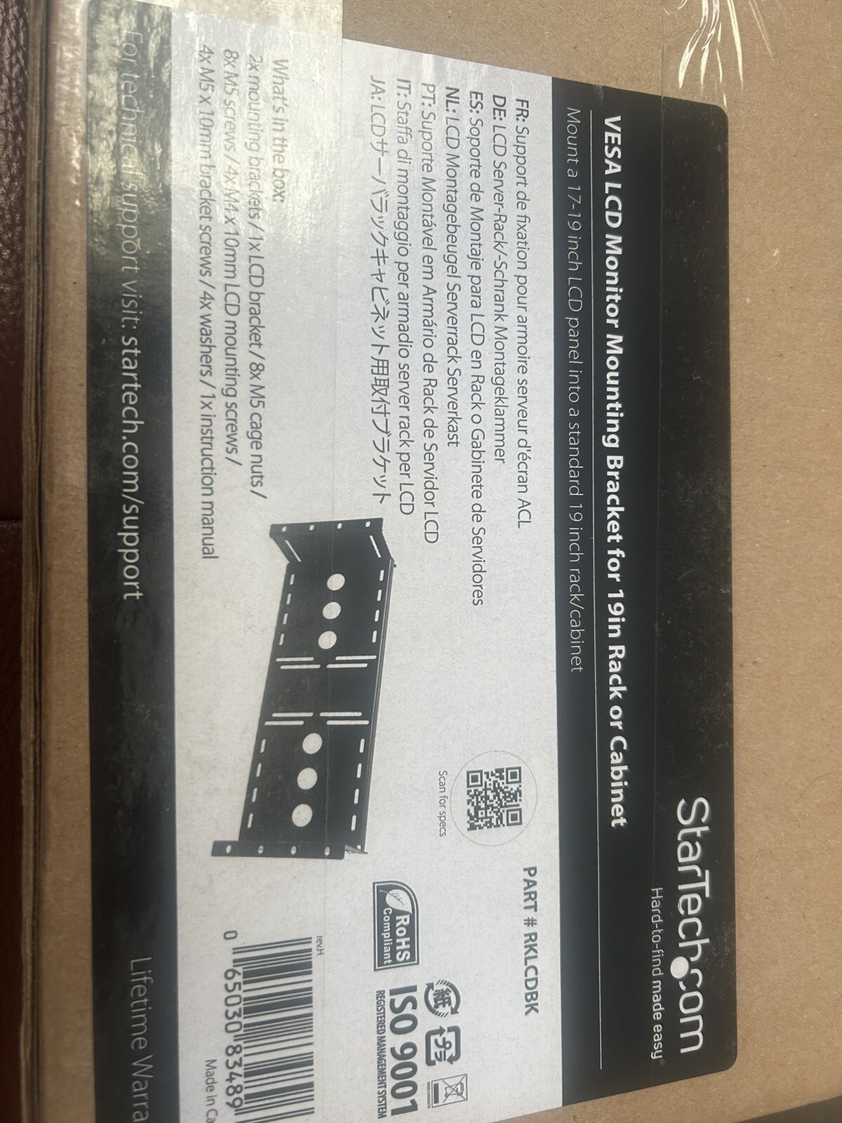 StarTech Universal VESA LCD Monitor Mounting Bracket for 19in Rack 
