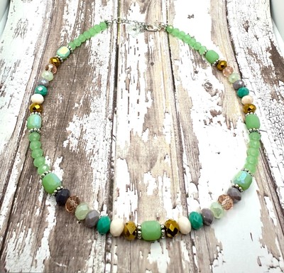 Handmade Beaded Crystal Spring Garden Adjustable Necklace - Jewelry by Jeanette
