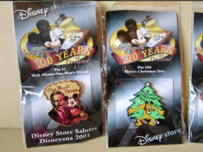 DISNEY STORE 100 YEARS OF DREAMS PINS LOT OF 4 ALL NEW #1,#86,#99
