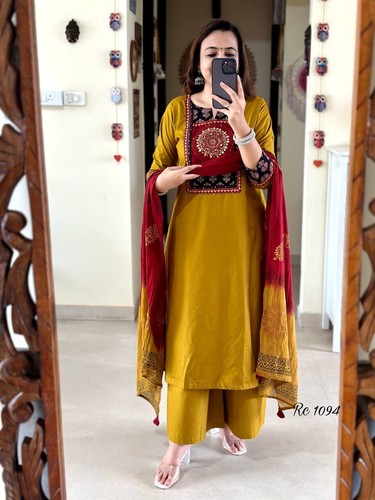 Hermoso conjunto de pantalones Kurta étnicos de Bollywood de diseñador de mujeres indias Salwar Kameez - Imagen 2 de 8