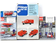 FEUERWHER FIRE DEPARTMENT SET PREISER 1276 BUSCH 1076 1077 ROCO 1370 , NEW NUEUE