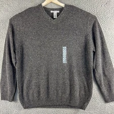 Geoffrey Beene Sweater Mens XL Gray NEW Silk Lambswool Soft Casual Golf Work NWT