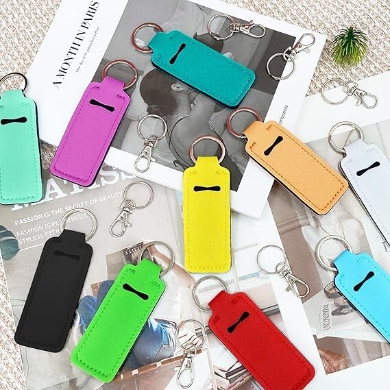 20Pcs Chapstick Holder Keychain Bulk Chapstick Lip Balm Lipgloss