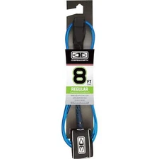 Ocean and Earth Regular Moulded Blue Surfboard Leash - 8'