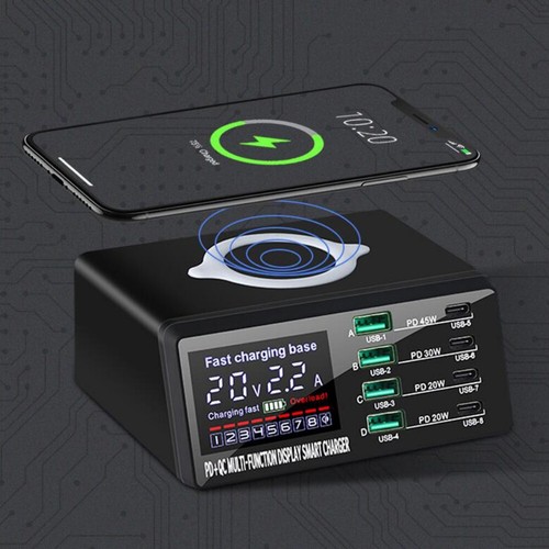 Wireless Charger Multi-function Display for iPhone Samsung Macbook Laptop iPad - Picture 6 of 15