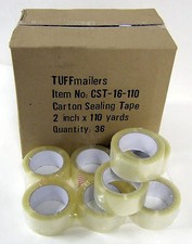 108 rolls Carton Sealing Clear Packing/Shipping/Box Tape- 1.6 Mil- 2"x 110 Yards