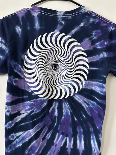 Boys Spitfire Purple Tie Dye Swirl THE END T-Shirt 100% Cotton Size Small - Picture 7 of 7